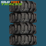 Set of 4 Solid Skid Steer Tires 12-16.5