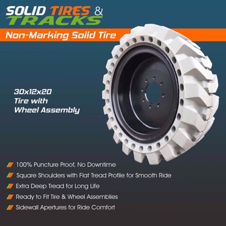 14-17.5 Solid Skid Steer Tire - Non Marking Gray