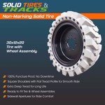 Set of 4,12-16.5 Solid Skid Steer Tires - Non Marking Gray