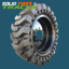 Set of 4, 12x16.5 Telehandler Solid Tires with 8 bolt Rims