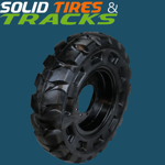 40x14 Solid Tires with 12 Bolt Rims