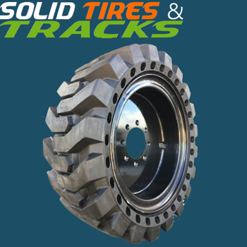 12-16.5 Solid Skid Steer Tires- Non Marking Grey